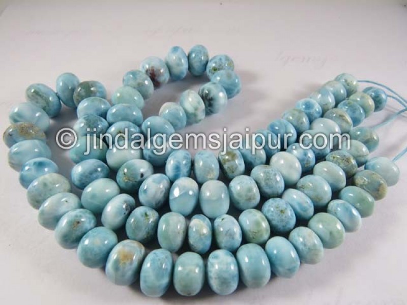 Larimar Far Smooth Roundelle Shape Beads